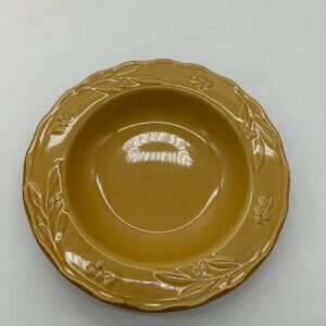 EUC 1 Signature Bella Yellow Mustard Large Rim Soup Bowl 9"
